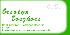 orsolya doszkocs business card